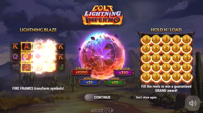 Colt Lightning Inferno প্রধান স্ক্রিন